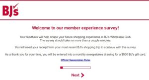BJs.Com Feedback - BJ's Survey To Win $500 Gift Card
